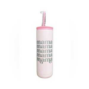 Engraved Pink Insulated Tumbler with Straw